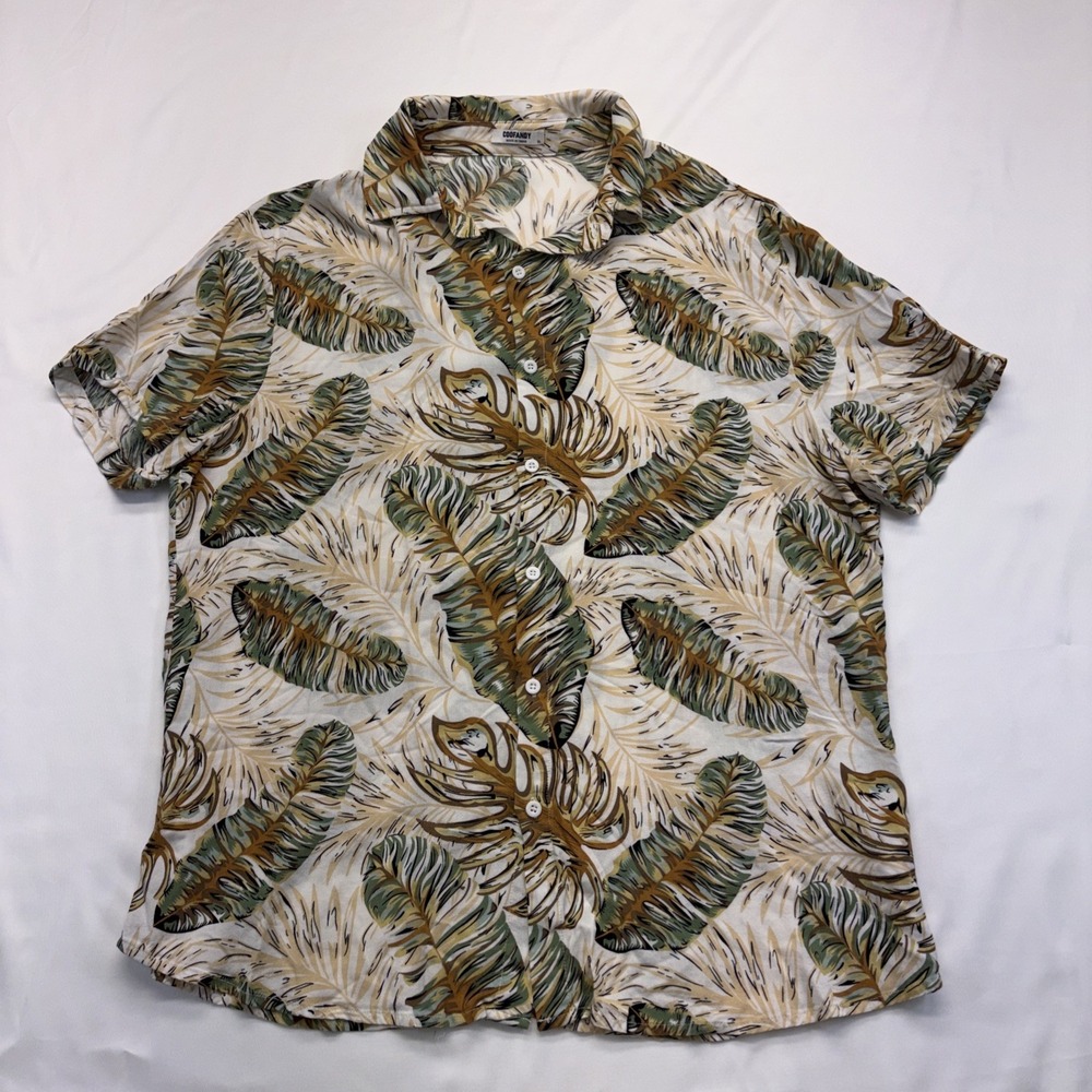 COOFANDY Shirt Men's XL Multi Color Floral Short Sleeve Casual Beach